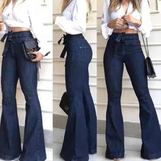 Women's Jeans Solid Color High Waist Flare Pants