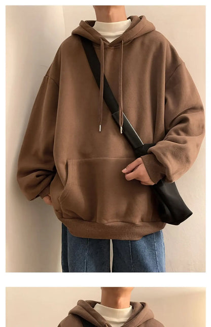 6 Colors Spring Autumn Solid Hoodie Men Harajuku Fashion Casual Oversized Hoodies Women Loose Hooded Sweatshirt Streetwear Y2k