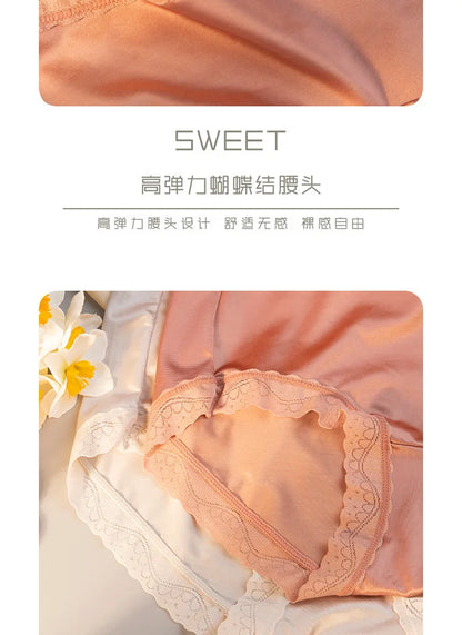 M-XL Women's Panties Sexy Lace Underpants Plus Size High Waist Comfort Briefs Fashion Traceless Panty Female Lingerie