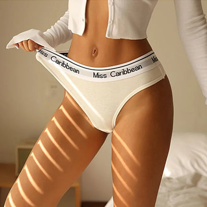 TrowBridge Comfort Sports Women's Panties Sexy Letters Thongs Breathable Cotton Underwear Hot Sale G-Strings Sexy Lingerie Tanga