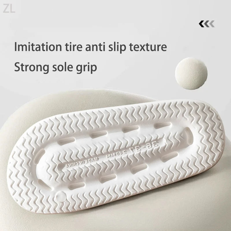 Lovely Couple Pillow Slippers for Women's Summer 2024 New Bathroom Bath Anti Slip Indoor Home Eva Thick Sole Sandals