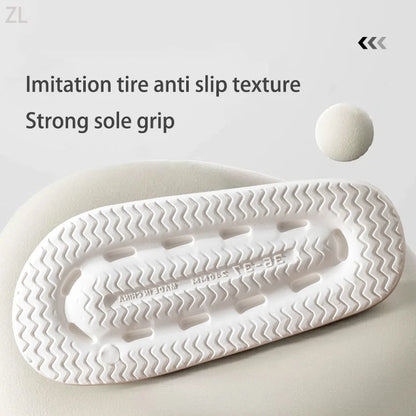 Lovely Couple Pillow Slippers for Women's Summer 2024 New Bathroom Bath Anti Slip Indoor Home Eva Thick Sole Sandals