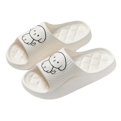 Lovely Couple Pillow Slippers for Women's Summer 2024 New Bathroom Bath Anti Slip Indoor Home Eva Thick Sole Sandals