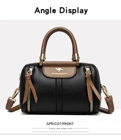 Genuine Luxury Shoulder Croosbody Bags for Women Designer Casual Tote Female Boston Quality Soft Leather Purses and Handbags Sac