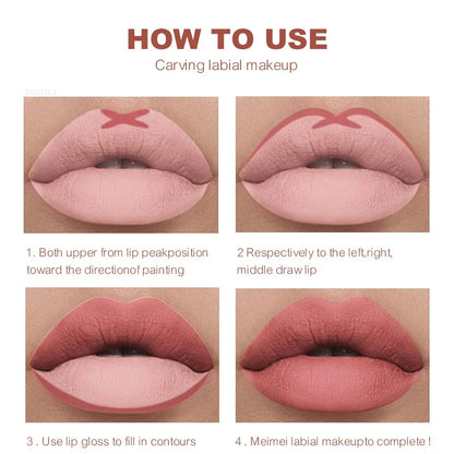 12 Colour Matte Lip Liner Pencil Carving Labial Makeup Lasting Brown Lip Liners Waterproof Lipstick Pen Lip Contouring Cosmetics