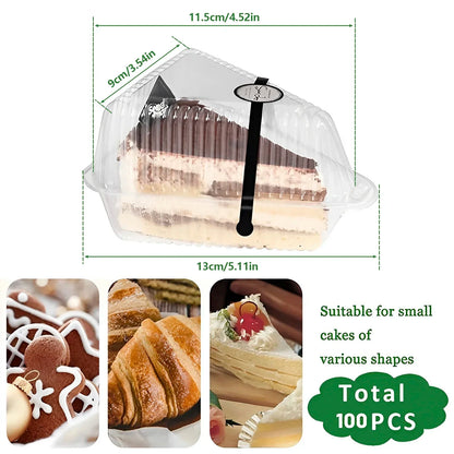 100Pcs Disposable Dessert Cups with Lids 8oz Reusable Cupcake Container Clear Square Single Dessert Box Sealed Cake Storage Box