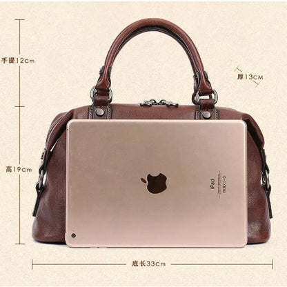 MOTAORA Retro Handmade Women Handbag For Ladies Genuine Leather Should Bags Bohemian Style Soft Cow Boston 2024 Luxury Handbags