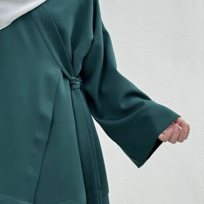 Eid Muslim Suit Modest Two Piece Women Lace Up Top Skirt Outfits Ramadan Morocco Dubai Abayas Ensemble Islam Arab Jalabiya
