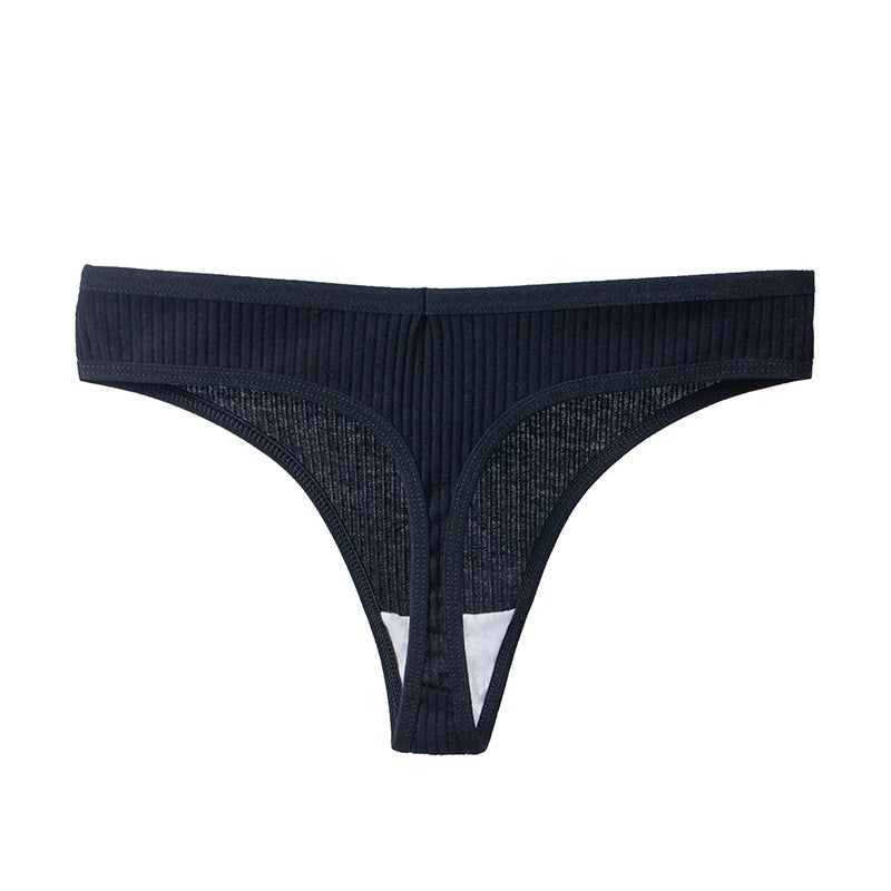 BZEL 3PCS Sexy Women Panties Comfortable G-String Lingerie Striped Low-Rise Thongs Sports Underpants Cotton Breathable Underwear