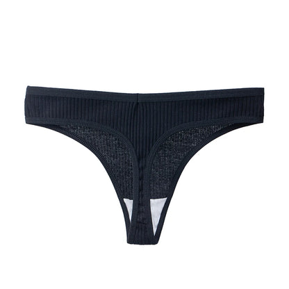 BZEL 3PCS Sexy Women Panties Comfortable G-String Lingerie Striped Low-Rise Thongs Sports Underpants Cotton Breathable Underwear