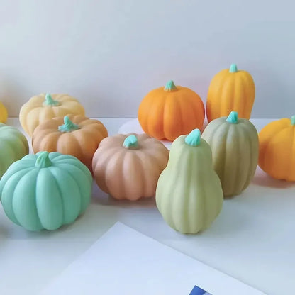 Halloween Pumpkin Mold DIY Aromatherapy Candles Resin Plaster Ornaments Mould Handmade Soap Candle Making