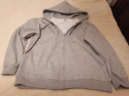 Winter New Women's Zipper Hoodie High Street Unisex style Double Pockets Oversize Loose Sweatshirts Outerwear Top