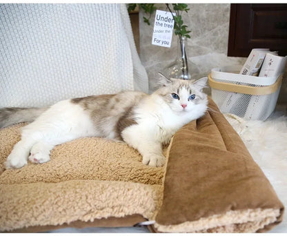 Cat Bed Warm Thickened Soft Multifunctional Pet Foldable Mat for Cats Small Dogs Indoor Kitten Bed Cat Sleeping Mat Pet Supplies
