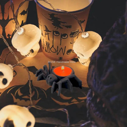 Spider Candle Holder Silicone Mold Candle Light Pumpkin Lamp for Home Bar Haunted House Halloween Decor