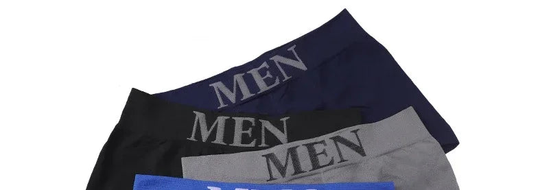 3Pcs/Lot Men's Panties Underwear Boxers Breathable Man Boxer Solid Underpants Comfortable Male Brand Shorts Black Blue Underwear