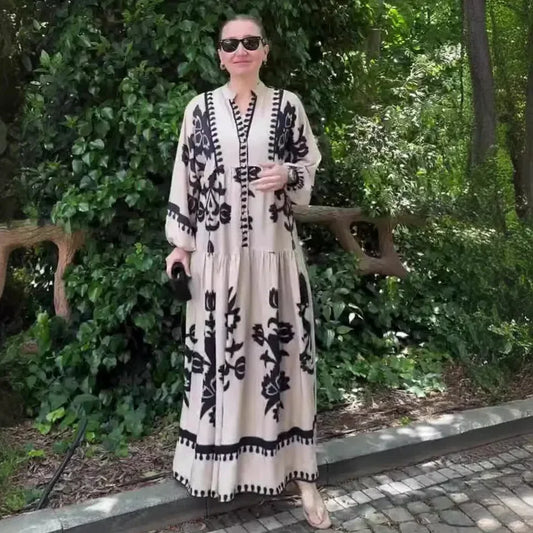 Abaya Muslim Dress Party Women Long Robe Print Jalabiya Eid Ramadan Morocco Dubai Abayas Kaftan Islam Arab Modest Vestidos