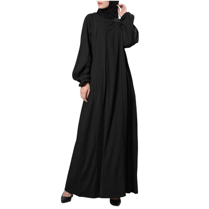 Women Eid Muslim Dress Ramadan Morocco Pleated Party Dresses Dubai Kaftan Islam Vestidos Arab Long Robe Solid Abaya Modest