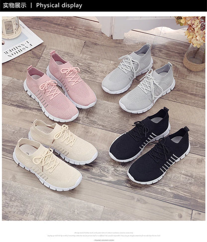 Women Mesh Breathable Shoes Slip on Flat Shoes Woman Tenis Ladies Casual Shoes  Walking Footwear Sneakers Womens Vulcanize Shoes