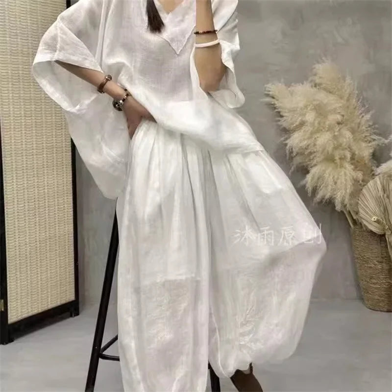 Loose Ramie Set For Women