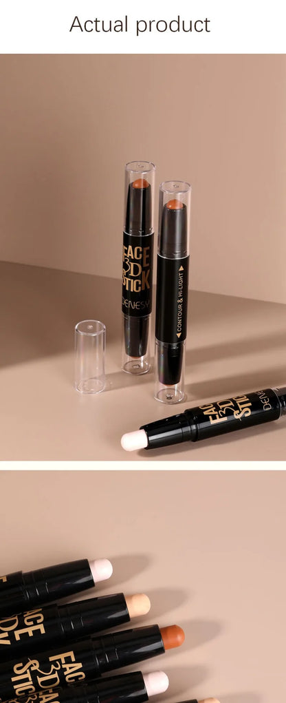 Face Concealer Double Head Concealer Pen Long Lasting White Dark Circles Corrector Contour Eye Stick Pencil Cosmetic Makeup