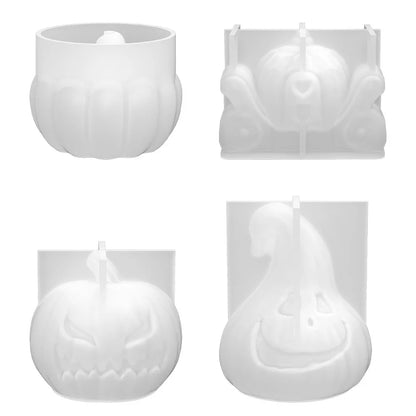 DIY Grimace Squash Silicone Candle Mould Funny Face Cushaw Resin Soap Mold Halloween Party Pumpkin Carriage Chocolate Cake Decor