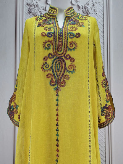 Muslim Abaya for Women Party Dresses Embroidery Long Robe Eid Ramadan Dubai Abayas Kaftan Arab Jalabiya Modest Vestidos Morocco