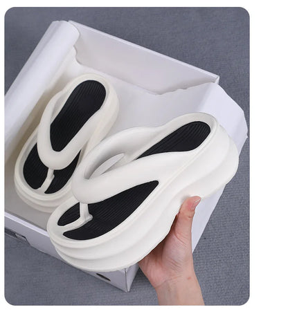 Summer Women's Flip Flops Comfortable Non Slip EVA Thick Sole Sandals 2024 New Fashionable Outdoor Soft Sole Slippers Women