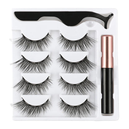 Magnetic Eyelashes Set 3/4/5/10 Pairs Natural Magnet False Eyelashes Makeup Kit Reusable Soft Mink Lashes Eyelash Extension Tool