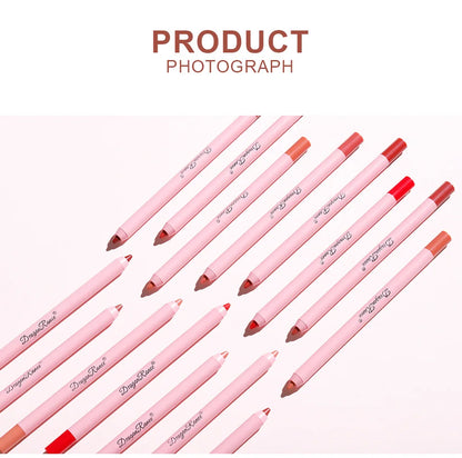 12 Colour Matte Lip Liner Pencil Carving Labial Makeup Lasting Brown Lip Liners Waterproof Lipstick Pen Lip Contouring Cosmetics