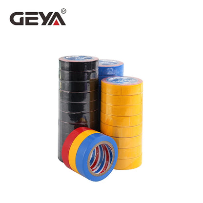 GEYA Color Electrical Insulation Tape Electrical Tape Ultra-Adhesive PVC Waterproof Tape 1 Roll 10 Meters Black Red Blue Yellow
