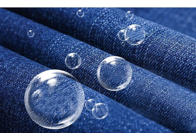 Business Men's Jeans Casual Straight Stretch Fashion Classic Blue Black Work Denim Trousers Male Brand Clothing