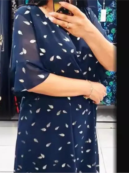 Short sleeve casual Midi Dress for Summer