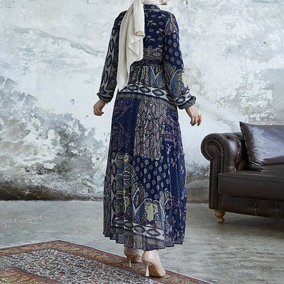 Abayas for Women Dubai Dress Ramadan Morocco Vestidos Kaftan Islam Modest Arab Long Robe Eid Muslim Dresses Print Jalabiya