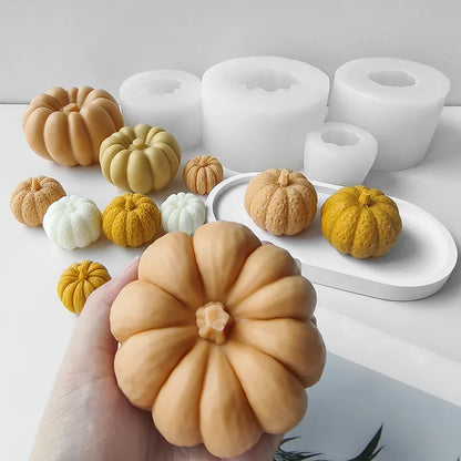 3D Pumpkin Silicone Mold DIY Aroma Candle Plaster Ornaments Mould Homemade Candy Chocolate Molds Halloween Decoration