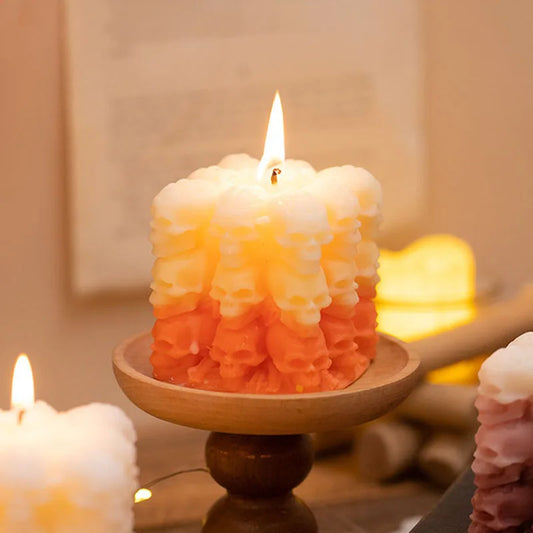 Skull Pumpkin Rubik's Cube Candle Silicone Mold Handmade Halloween Skeleton Decoration Aromatherapy Candle Plaster Resin Mould