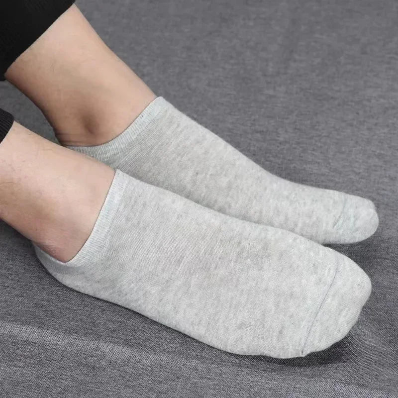30Pairs/Lot Men's Business Polyester Cotton Socks Black Gray Casual Ankle Socks Antibacterial Soft Fabric Elastic Socks EU38-44