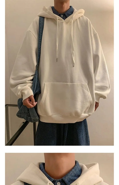 6 Colors Spring Autumn Solid Hoodie Men Harajuku Fashion Casual Oversized Hoodies Women Loose Hooded Sweatshirt Streetwear Y2k