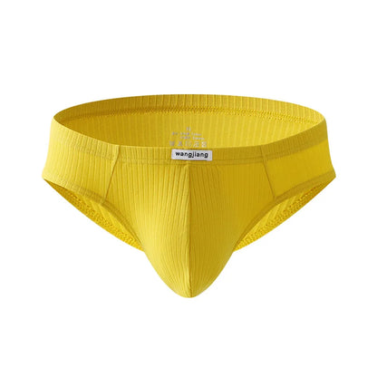 Cotton Briefs Men Sexy Bulge Pouch Underwear Sweat Absorption Underpants Breathable Panties Striped Knickers Male Soft Lingerie