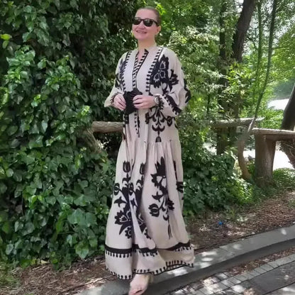 Abaya Muslim Dress Party Women Long Robe Print Jalabiya Eid Ramadan Morocco Dubai Abayas Kaftan Islam Arab Modest Vestidos