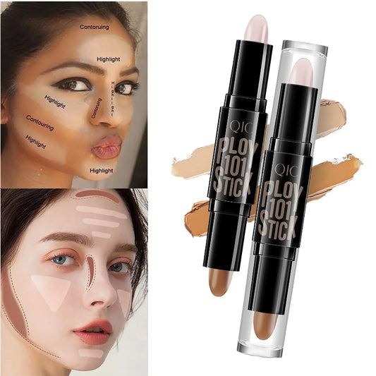 Double Head Highlighter Sticks Waterproof Matte Highlighter Foundation Sculptor Highlighter Makeup Stick Shadow Concealer Pencil