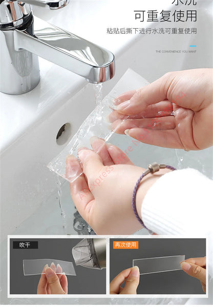 Multifunctional Double Sided Adhesive Tape Waterproof Reusable Wall Stickers Transparent Strong Sticky Glue Car Bathroom Kitchen