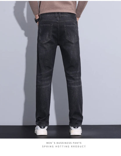 2024 new case fashion trend Youth light business jeans fashion versatile MEN'S loose straight pants MEN'S pants