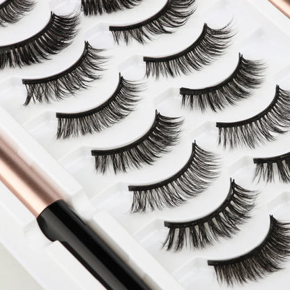 Magnetic Eyelashes Set 3/4/5/10 Pairs Natural Magnet False Eyelashes Makeup Kit Reusable Soft Mink Lashes Eyelash Extension Tool
