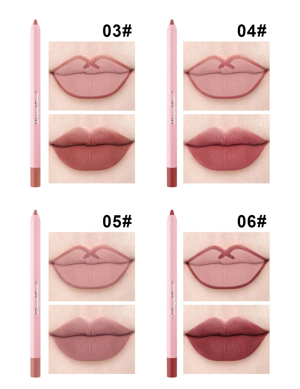 12 Colour Matte Lip Liner Pencil Carving Labial Makeup Lasting Brown Lip Liners Waterproof Lipstick Pen Lip Contouring Cosmetics
