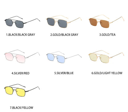 Dropshipping Fashion Square Sunglasses Men Women Metal Sun Glasses Retro Sun Glasses Vintage High Quality Gafas Oculos De Sol