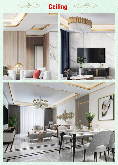 50m/Roll Self-adhesive Tile Tape Brushed Gold Silver Floor Edging Waterproof Seam Wall Stickers Wall Gap Ceiling Home Decoration