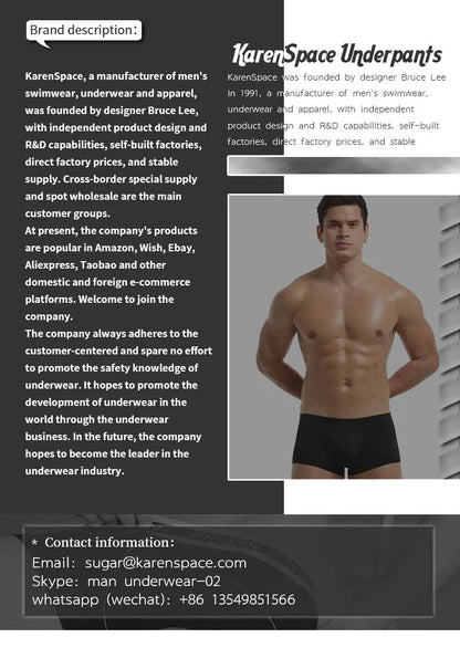 Fashion Boxers Ice Silk Man Underwear Underpants Breathable Comfortable Men's Panties Ultrathin BoxerShorts Trunks