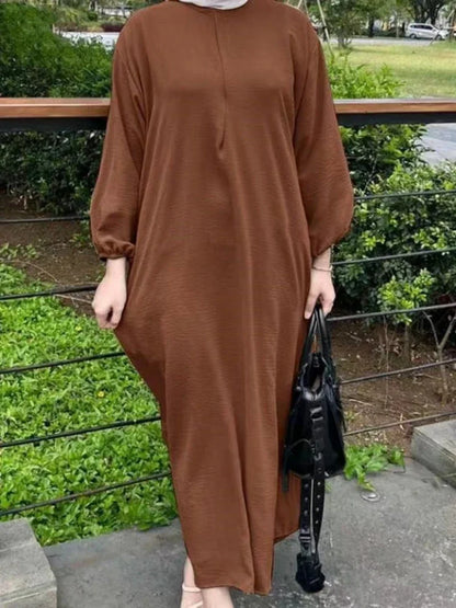 Eid Muslim Dress for Women Abaya Puff Sleeve Morocco Ramadan Prayer Dresses Abayas Kaftan Islam Dubai Arab Modest Long Robe 2024