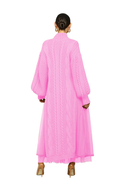 Muslim Women Knitting Dress Modest Robe Vestidos Dubai Saudi Arabic Morocco Abaya Jalabiya Eid Ramadan Knitted Dresses Abayas