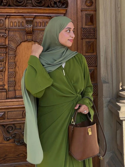 Eid Muslim Modest Dress for Women Abaya Morocco Ramadan Lace-up Abayas Kaftan Islam Solid Dubai Arab Long Robe Maxi Vestidos
